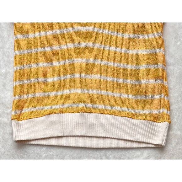 NWT Zara Yellow & White Striped Oversized V-Neck Knitted Sweater Vest, Medium - Picture 13 of 16